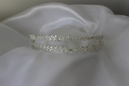 Silver bridal headband