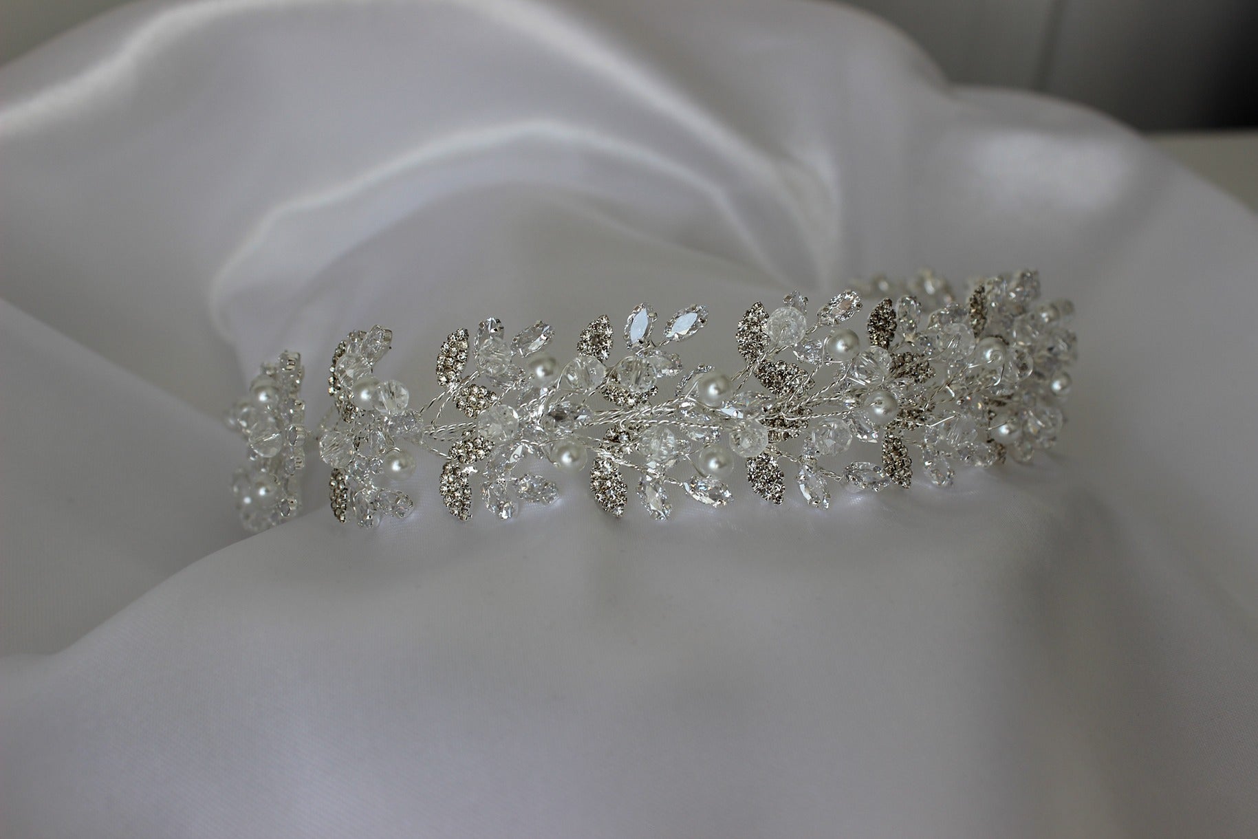 Silver bridal headpiece