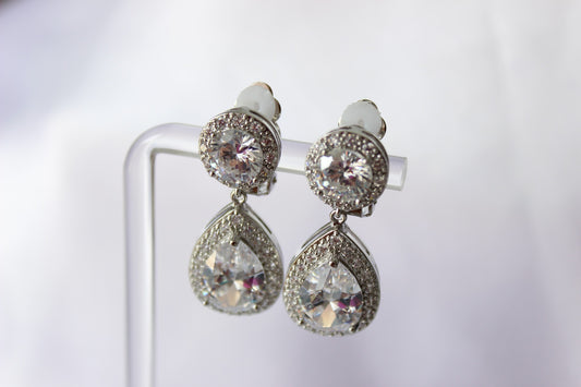 Silver clip on earrings