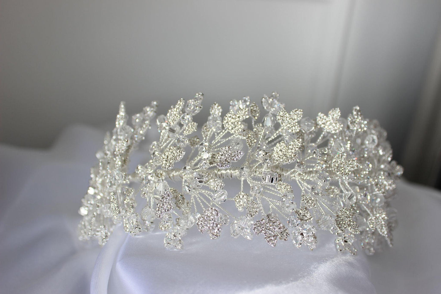 "LUNA" Silver Crystal Bridal Headpiece