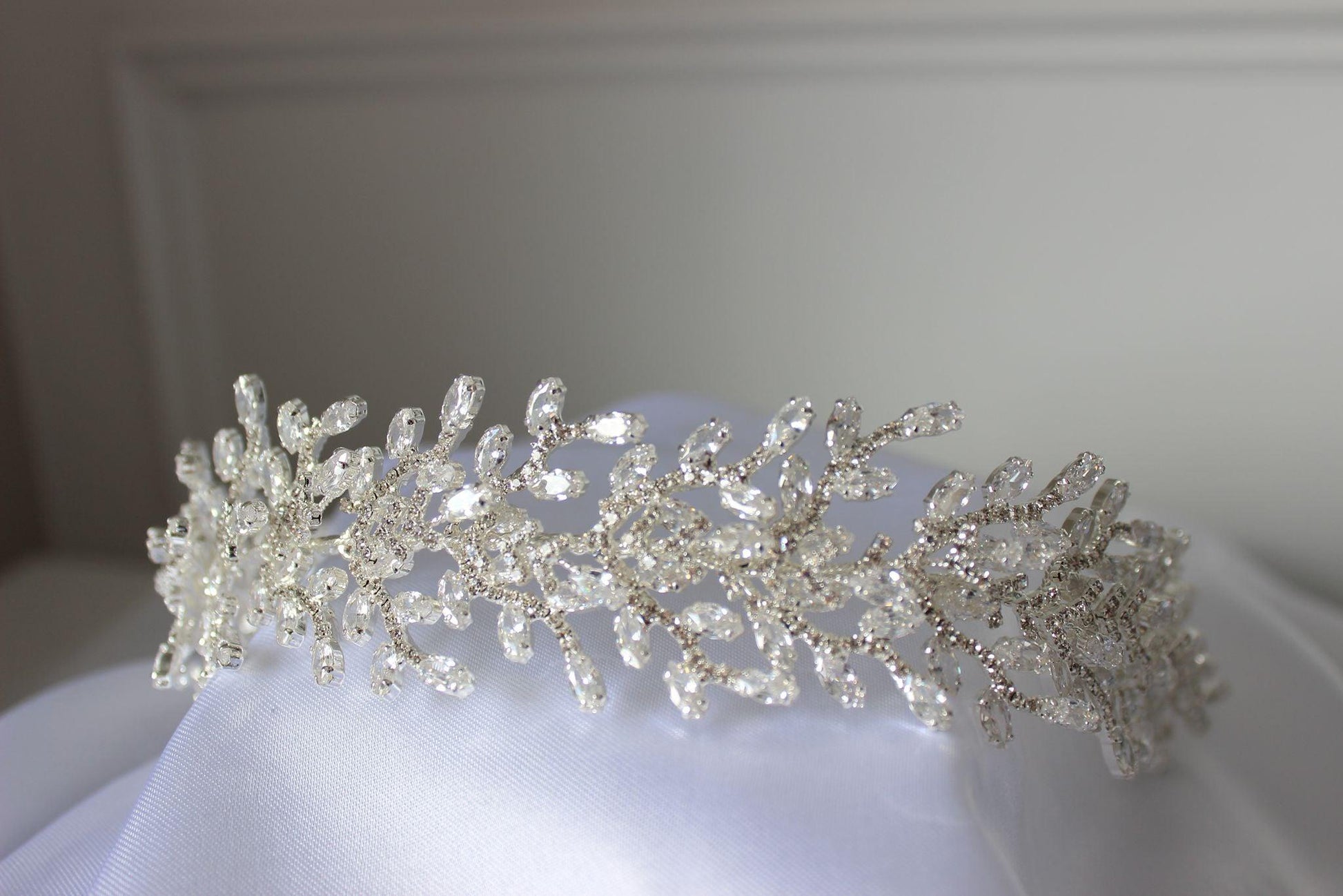 PRE-ORDER "NORA" Crystal Bridal Headpiece - Silver