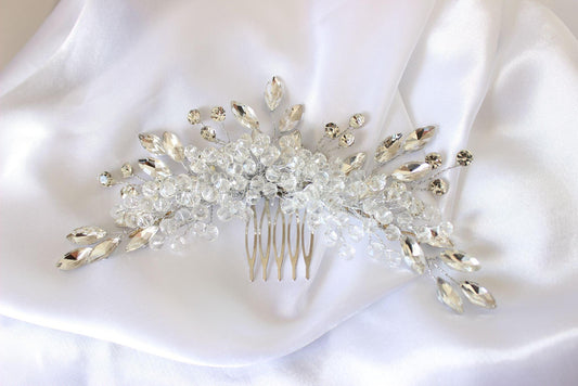 "KALI" Silver Bridal Hair Comb
