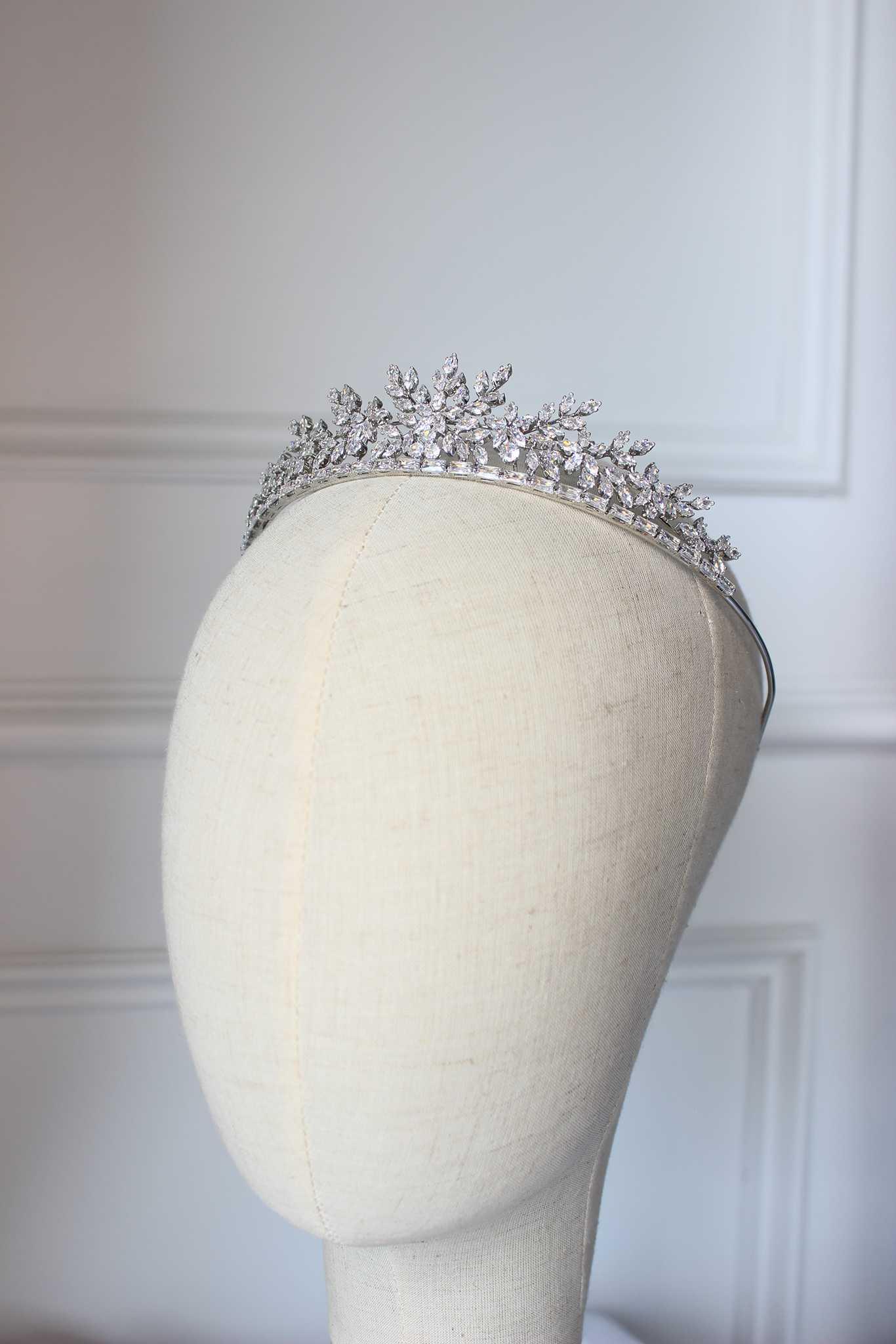 "CECILIE" Bridal Crown - Silver