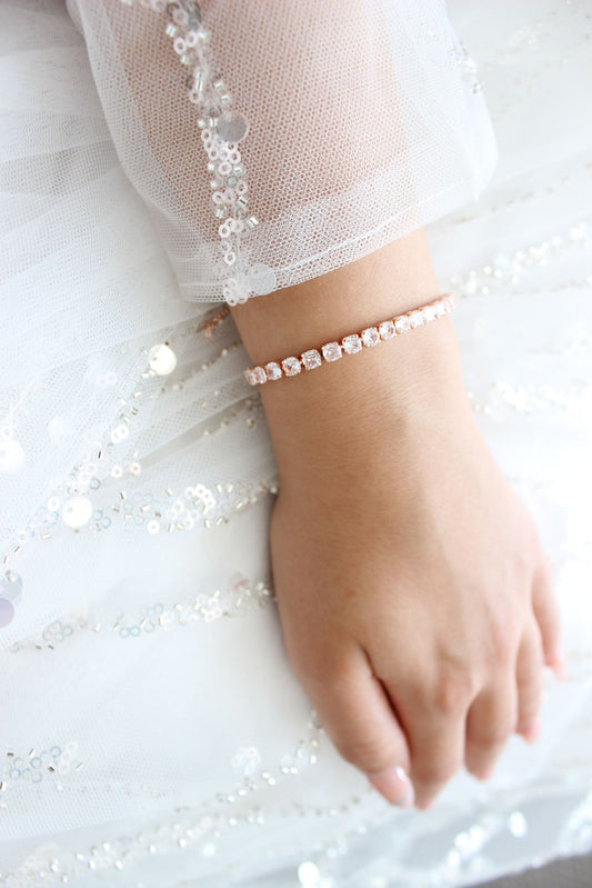 Classic Rose Gold Adjustable Bridal Tennis Bracelet