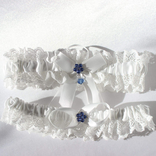 Natalia White Bridal Garter Set