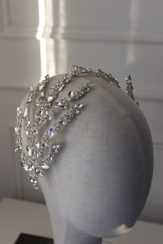 "ANYA" Bridal Headpiece - Silver