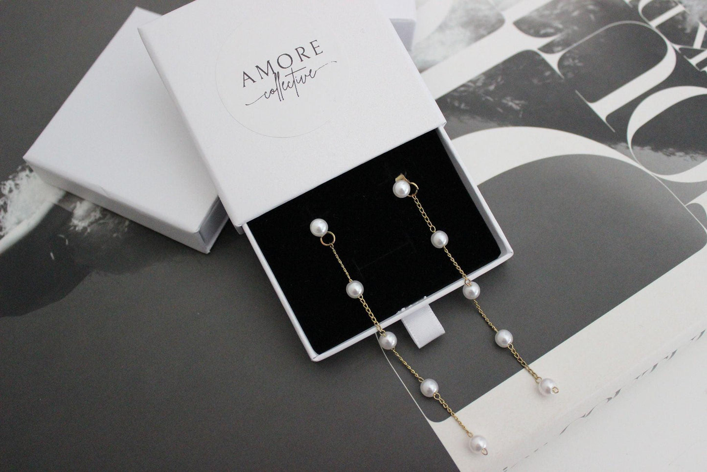 Amore Collective bridal wedding accessories earrings pearl
