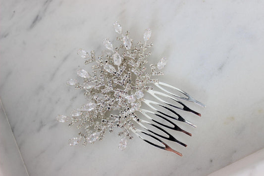 "KIARA" Silver Bridal Hair Pin