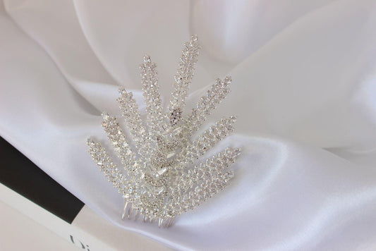 "STELLA" Silver Crystal Bridal Hair Pin
