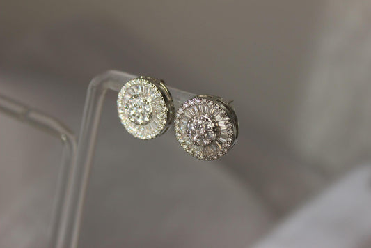 "NANCY" Medium Silver Stud Earrings