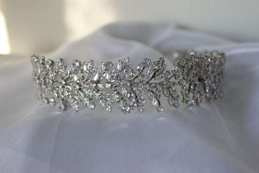 "ELENA" Bridal Headpiece - Silver