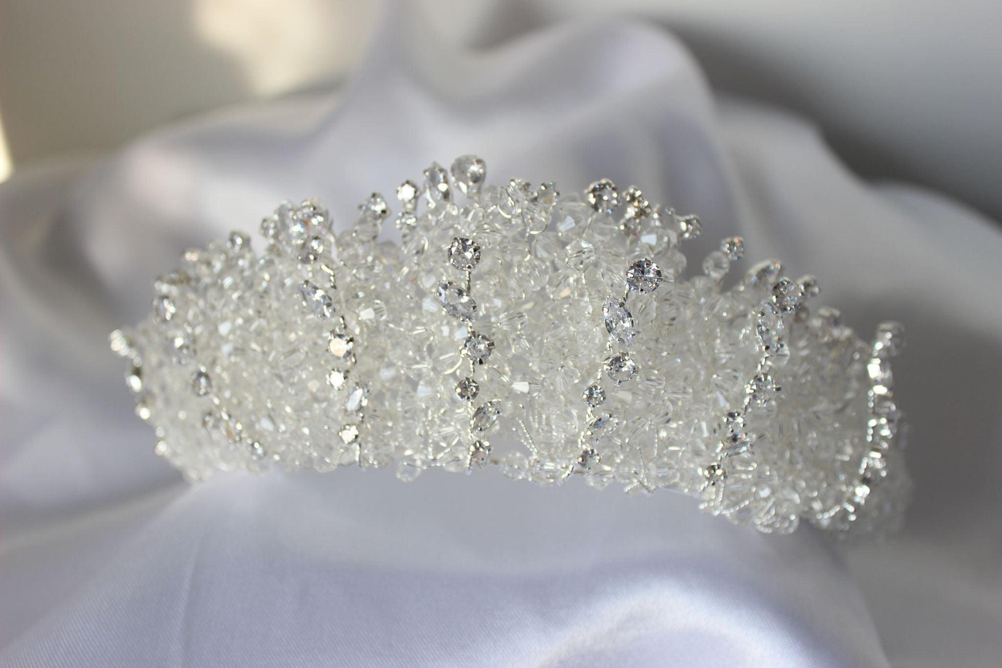 "GENEVA" Bridal Crown - Silver
