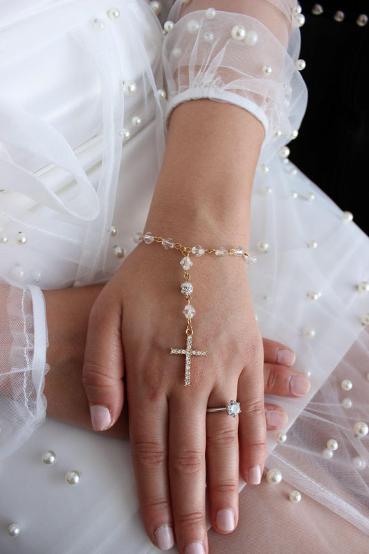 Bridal Rosary Bracelet Single Strand (Gold)
