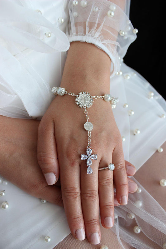 Bridal Rosary Bracelet Single Strand
