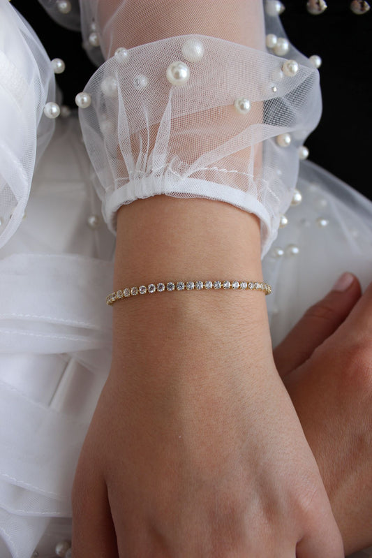 Classic Gold Bridal Tennis Bracelet