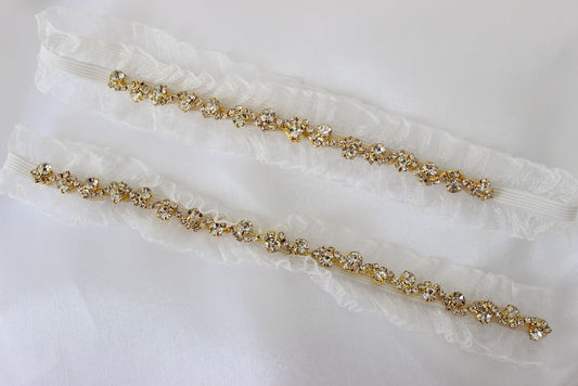Gold Embellished Bridal Garter Set of 2