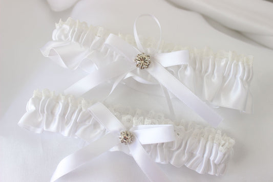 Satin & Lace Bridal Garter Set of 2