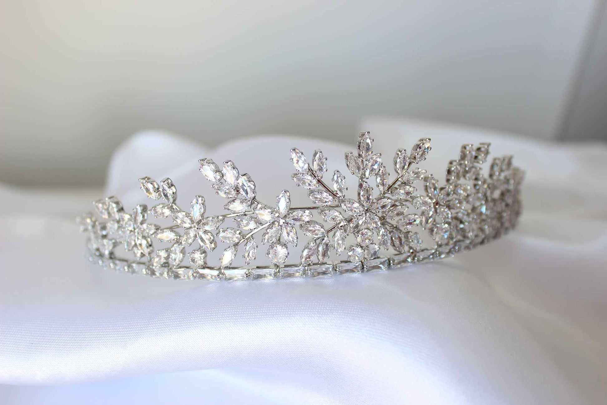 "CECILIE" Bridal Crown - Silver