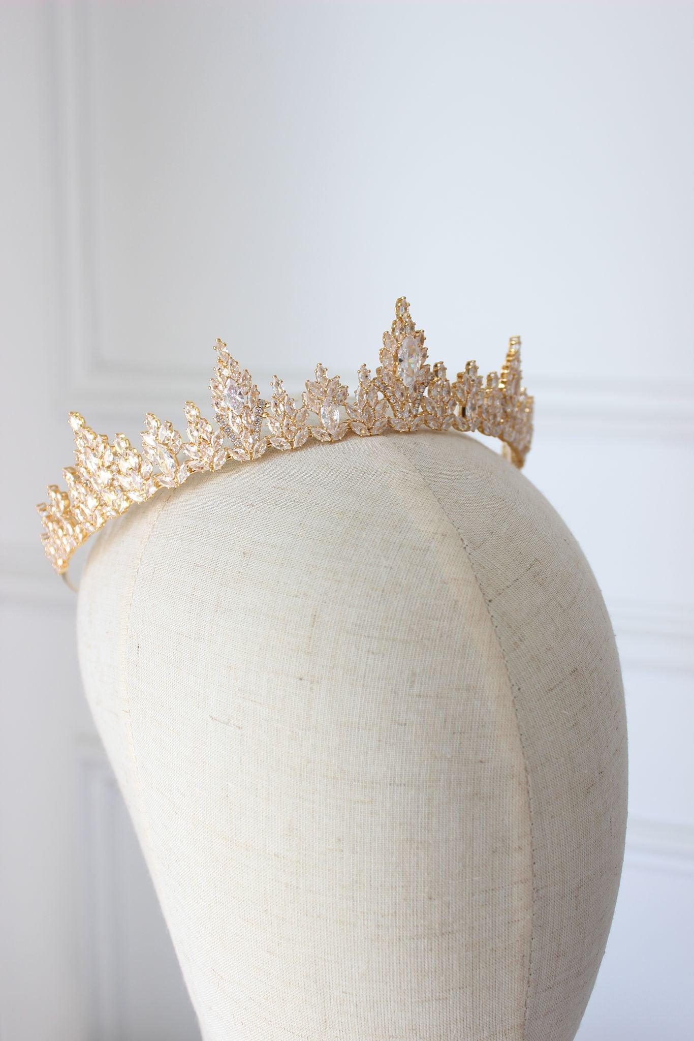 "SELENA" Bridal Tiara - Gold