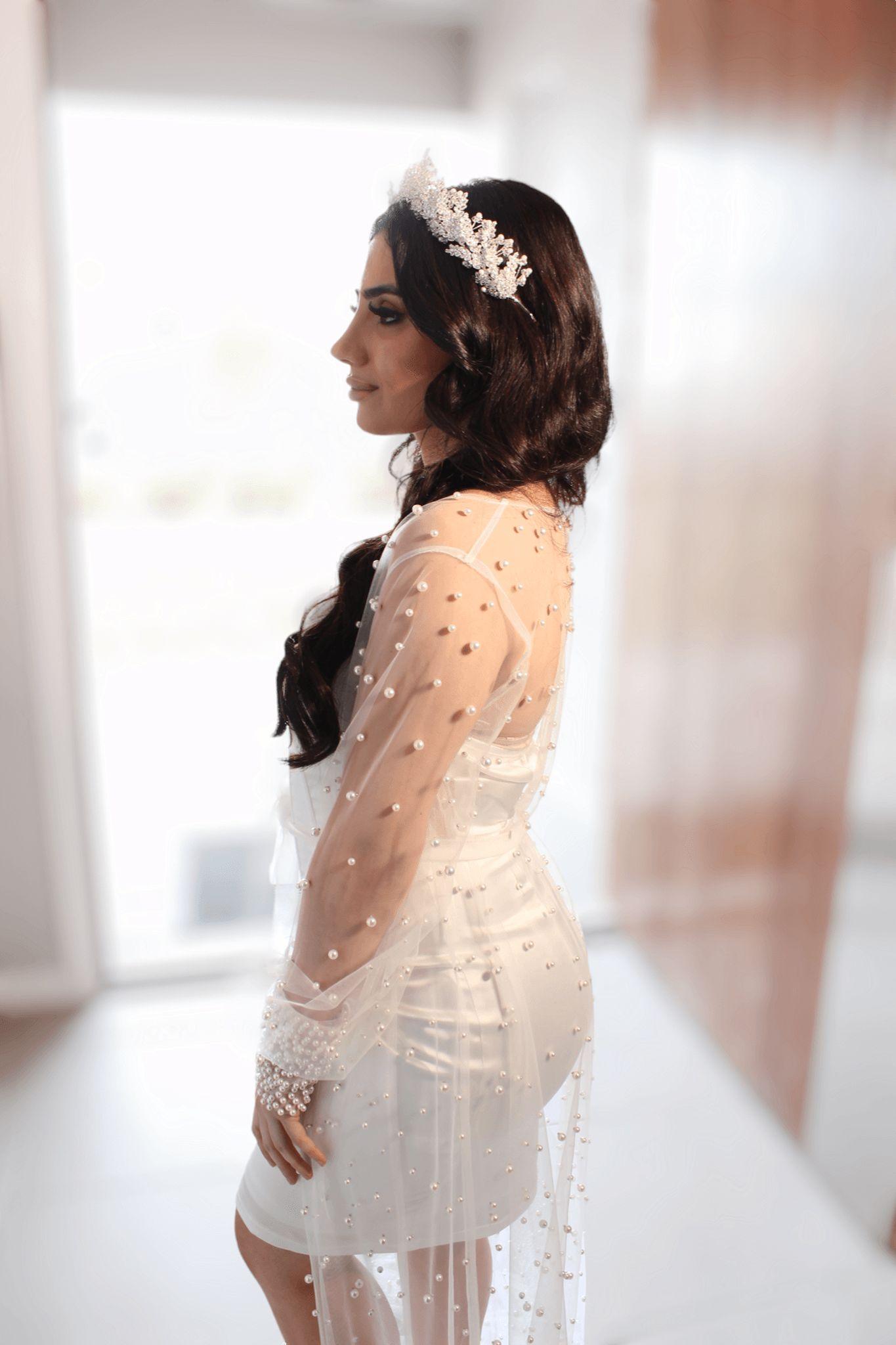 "GISELLE" Luxury Pearl Bridal Robe