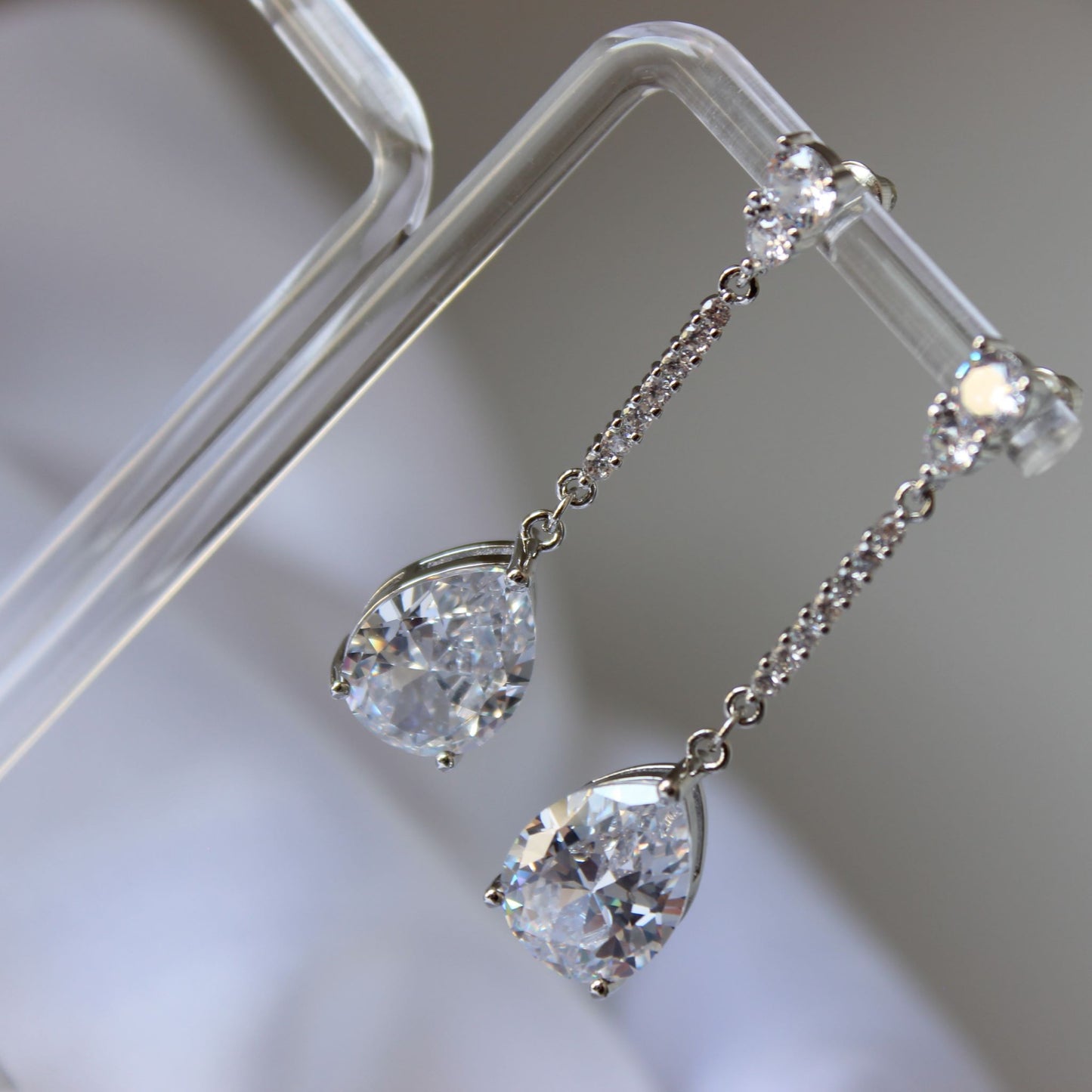 Bridal silver earrings