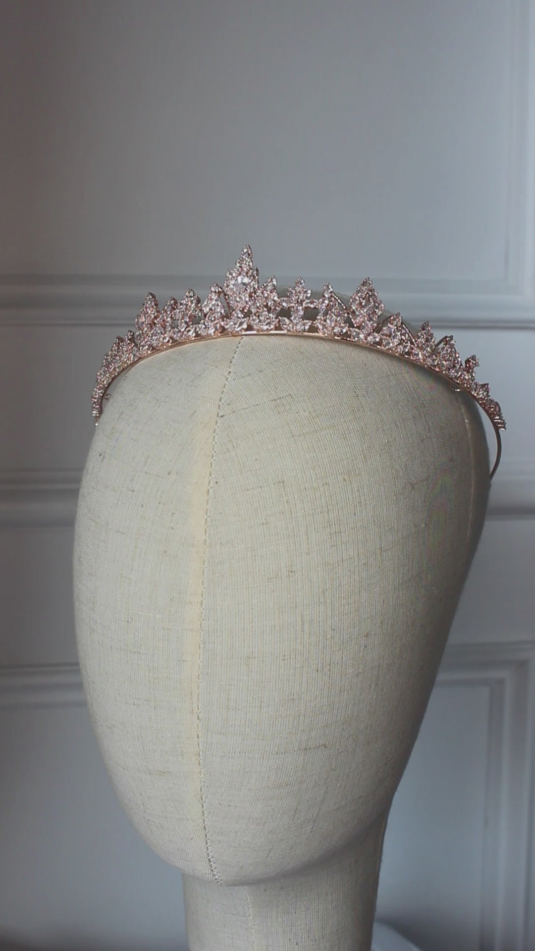 "DAVINA" Bridal Tiara - Rose Gold