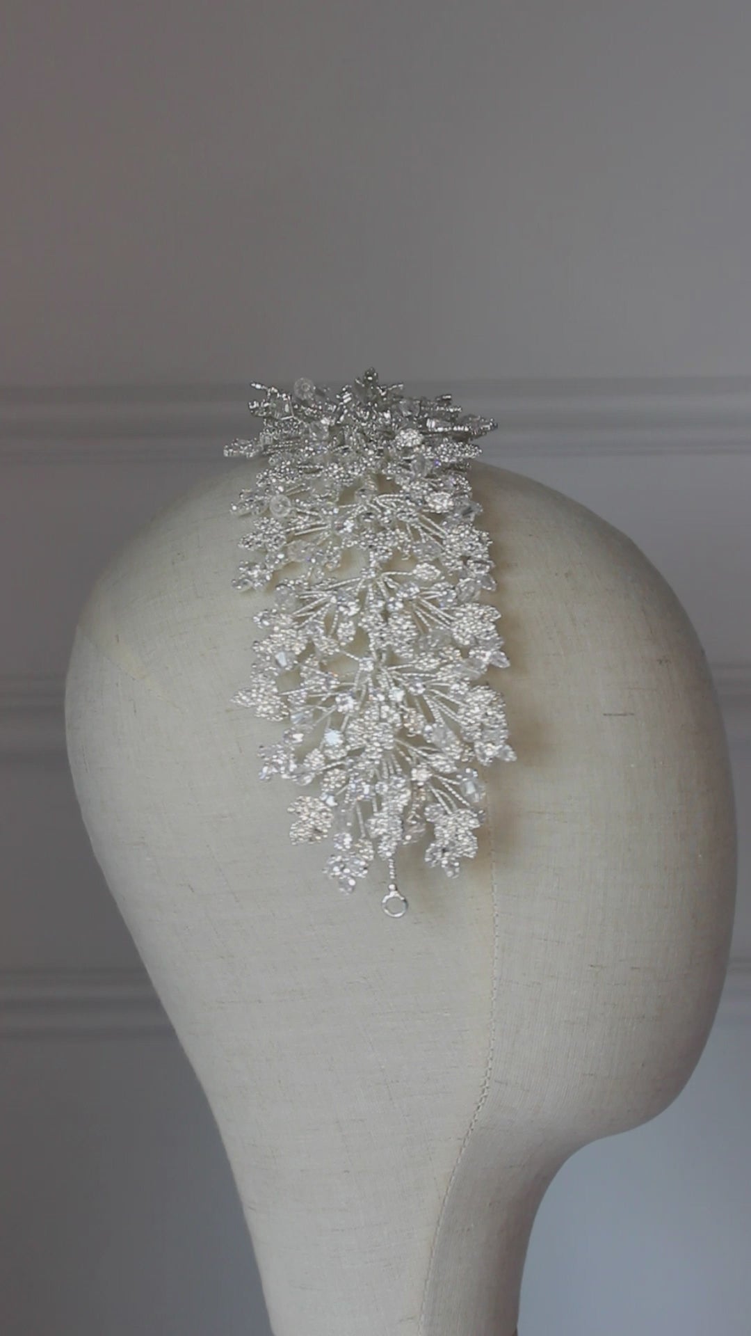 "LUNA" Silver Crystal Bridal Headpiece