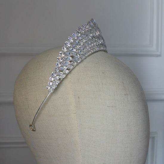 PRE-ORDER "JACLYN" Bridal Crown - Silver