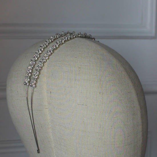 "ALANA" Silver Flower Girl Headband