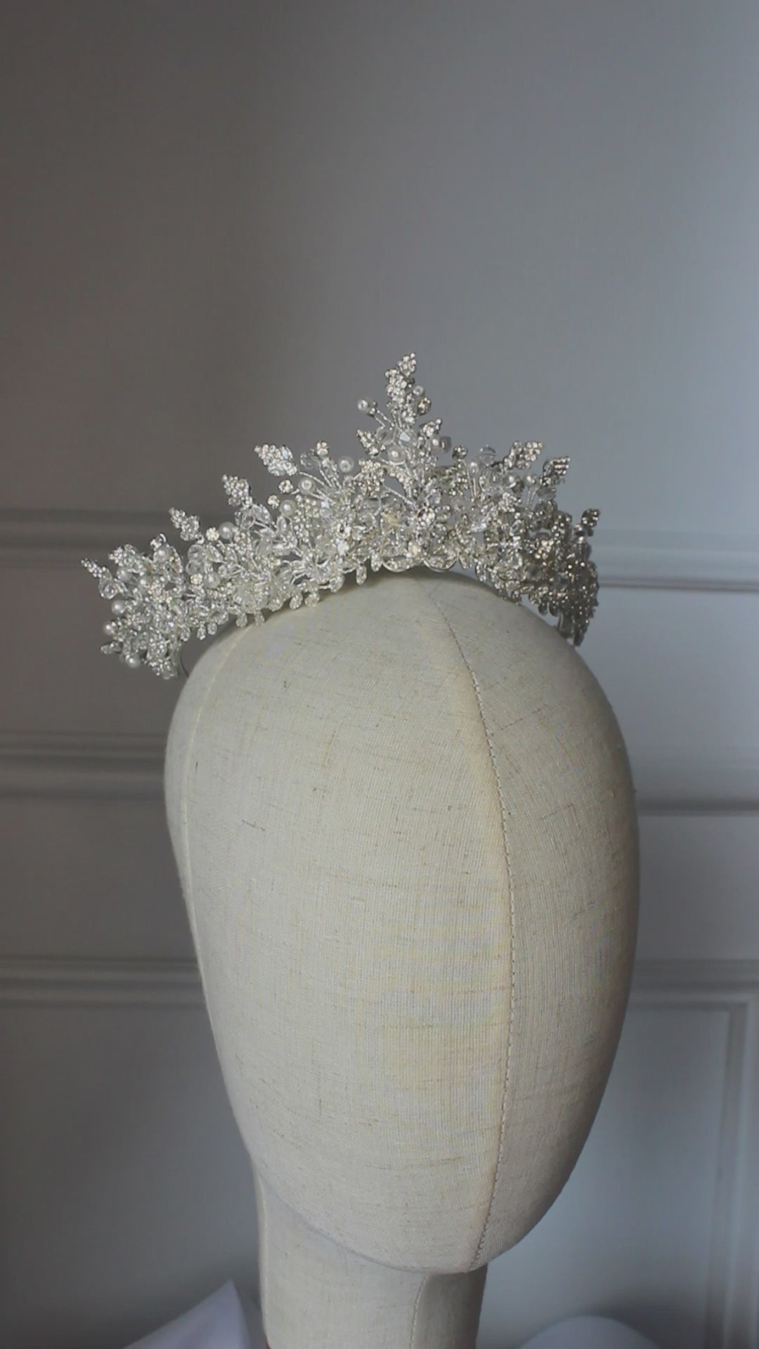 "JACINTA" Bridal Crown - Silver