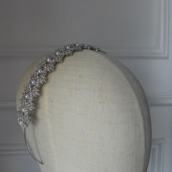 "KARMELA" Crystal Silver Bridal Headpiece