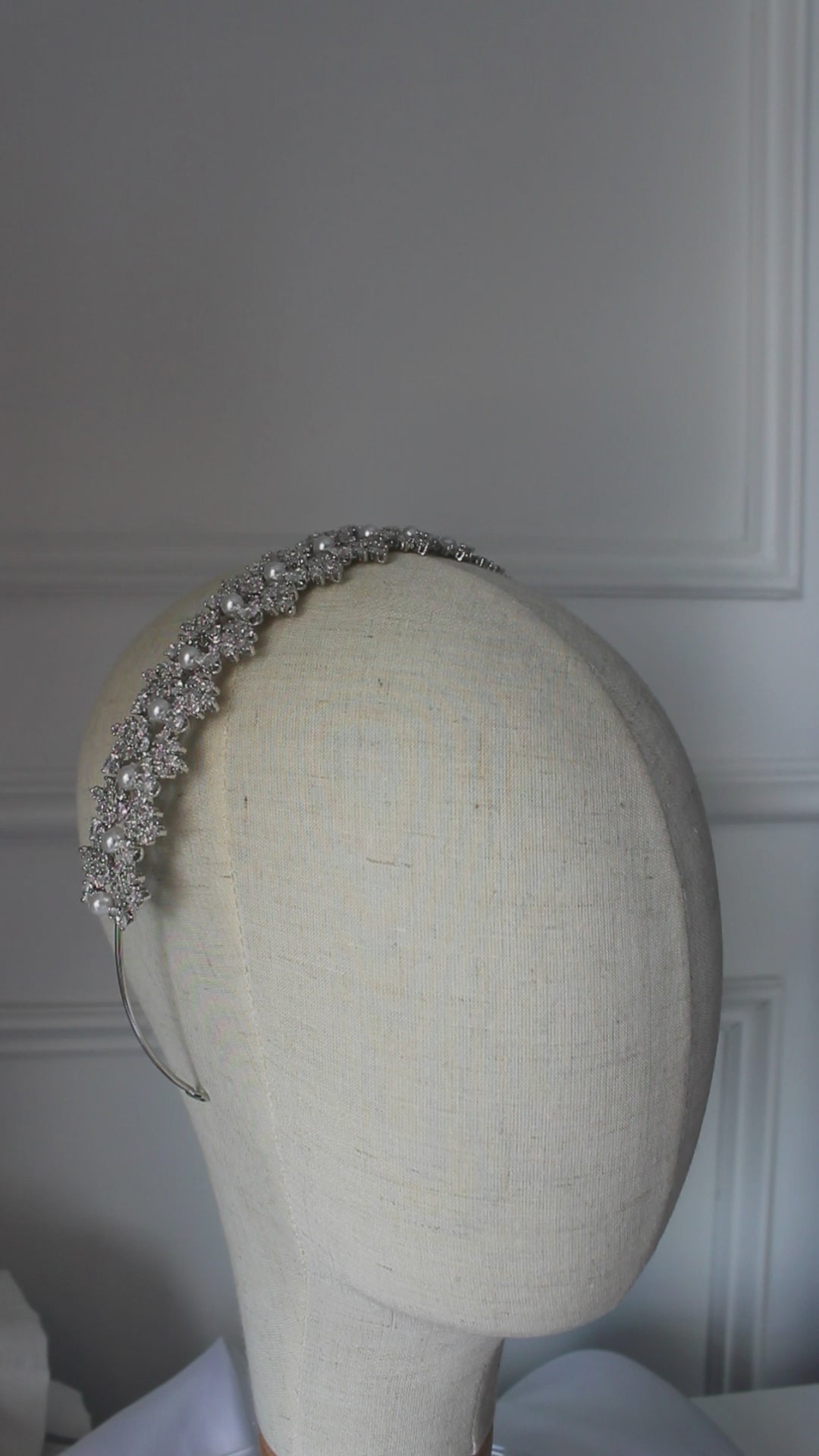 "KARMELA" Crystal Silver Bridal Headpiece